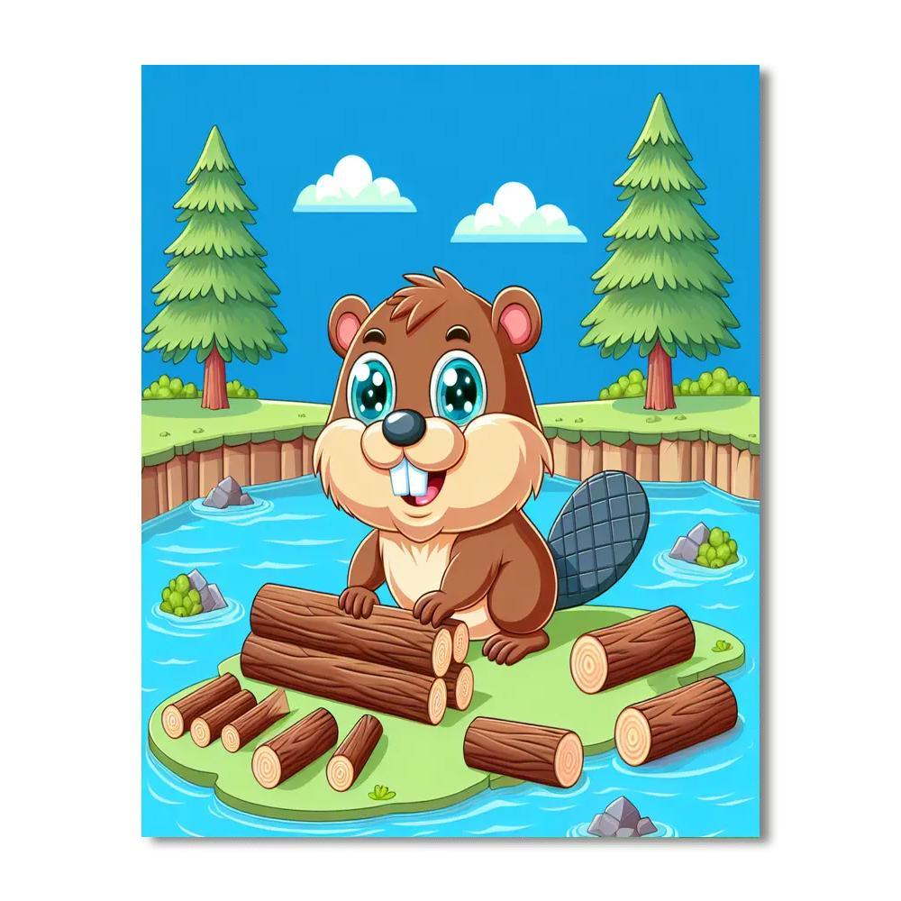 Brave Beaver Painting By Numbers Kit