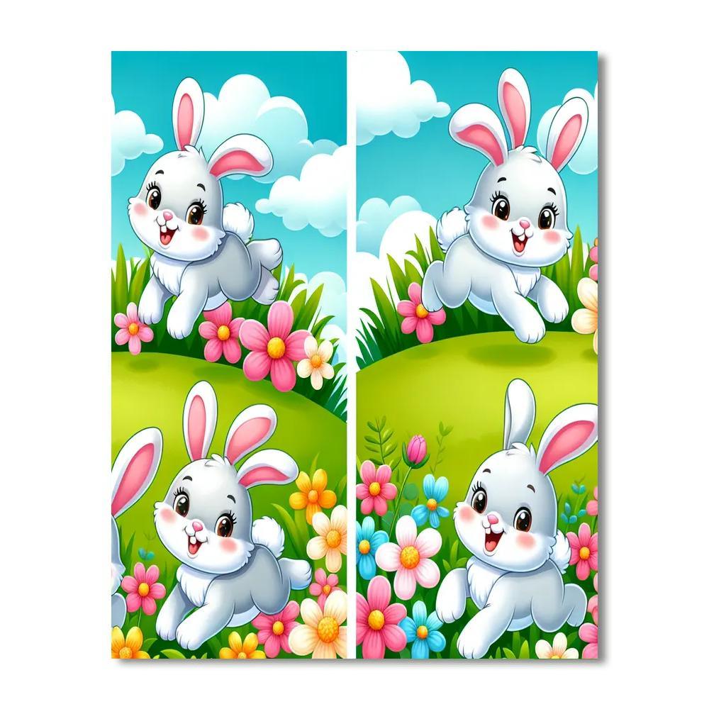 Bouncy Bunny Hop Paint By Number