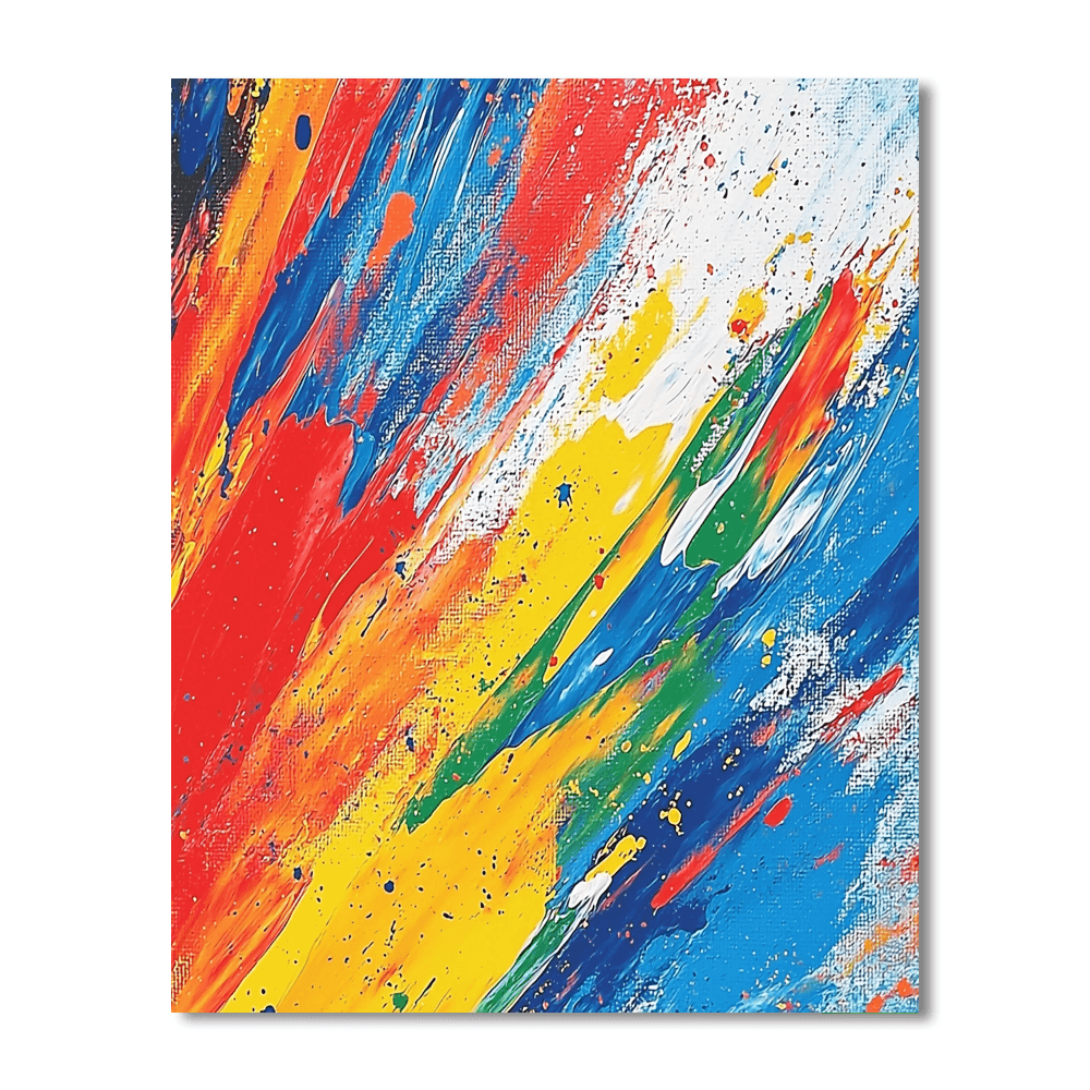 Pollock Inspired Abstract Color Explosion - DIY Painting By Numbers Kit