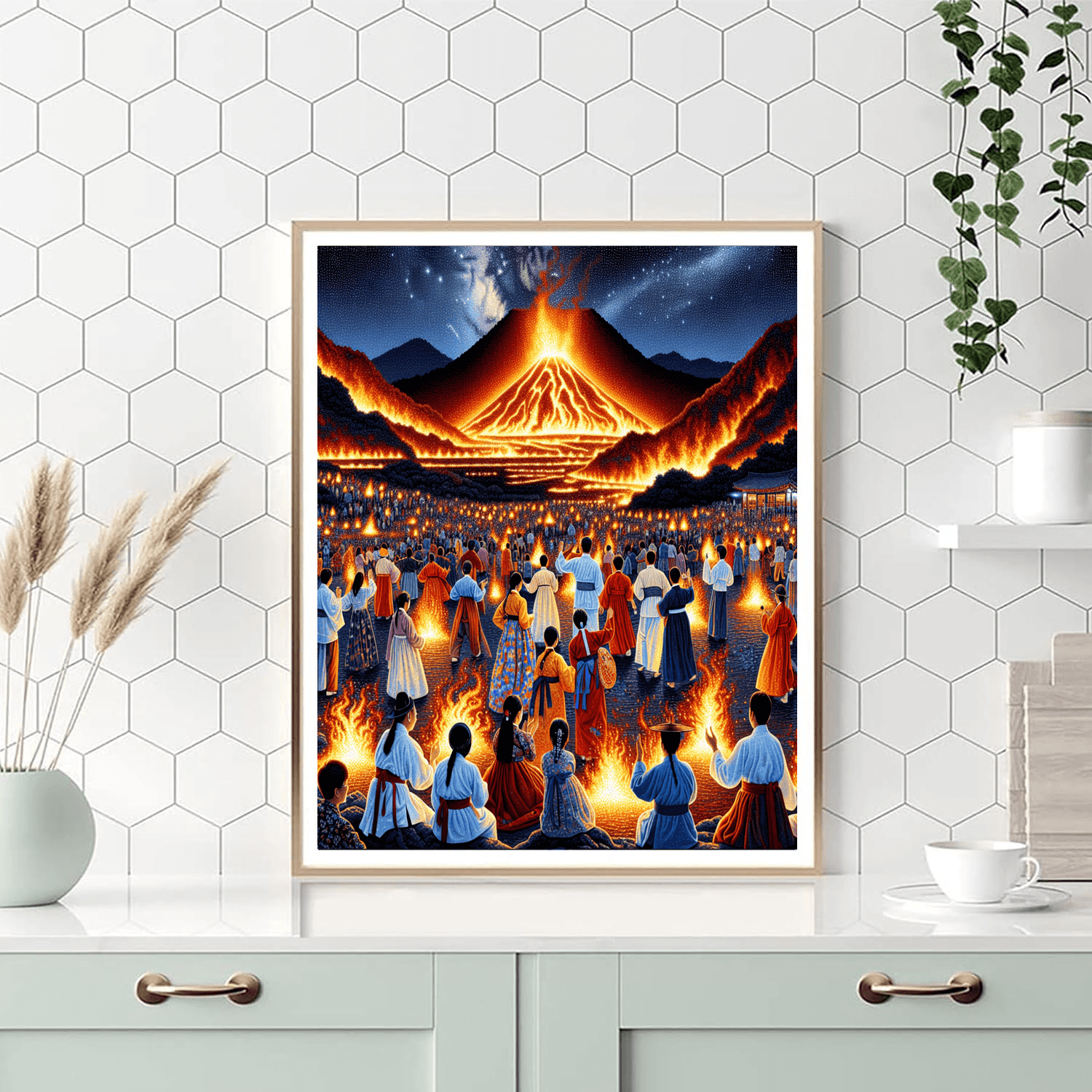 Jeju Fire Festival - South Korea Number Painting