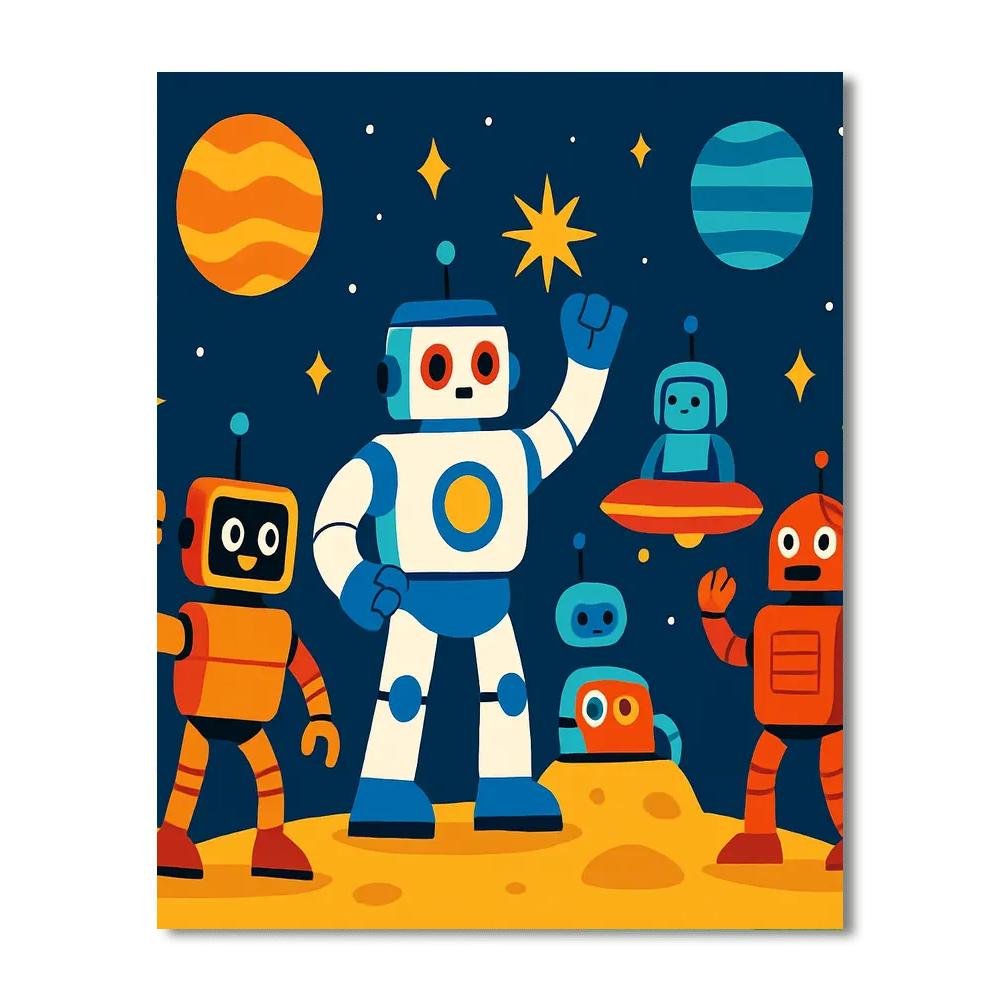 Intergalactic Robot Mission Painting By Numbers Kit