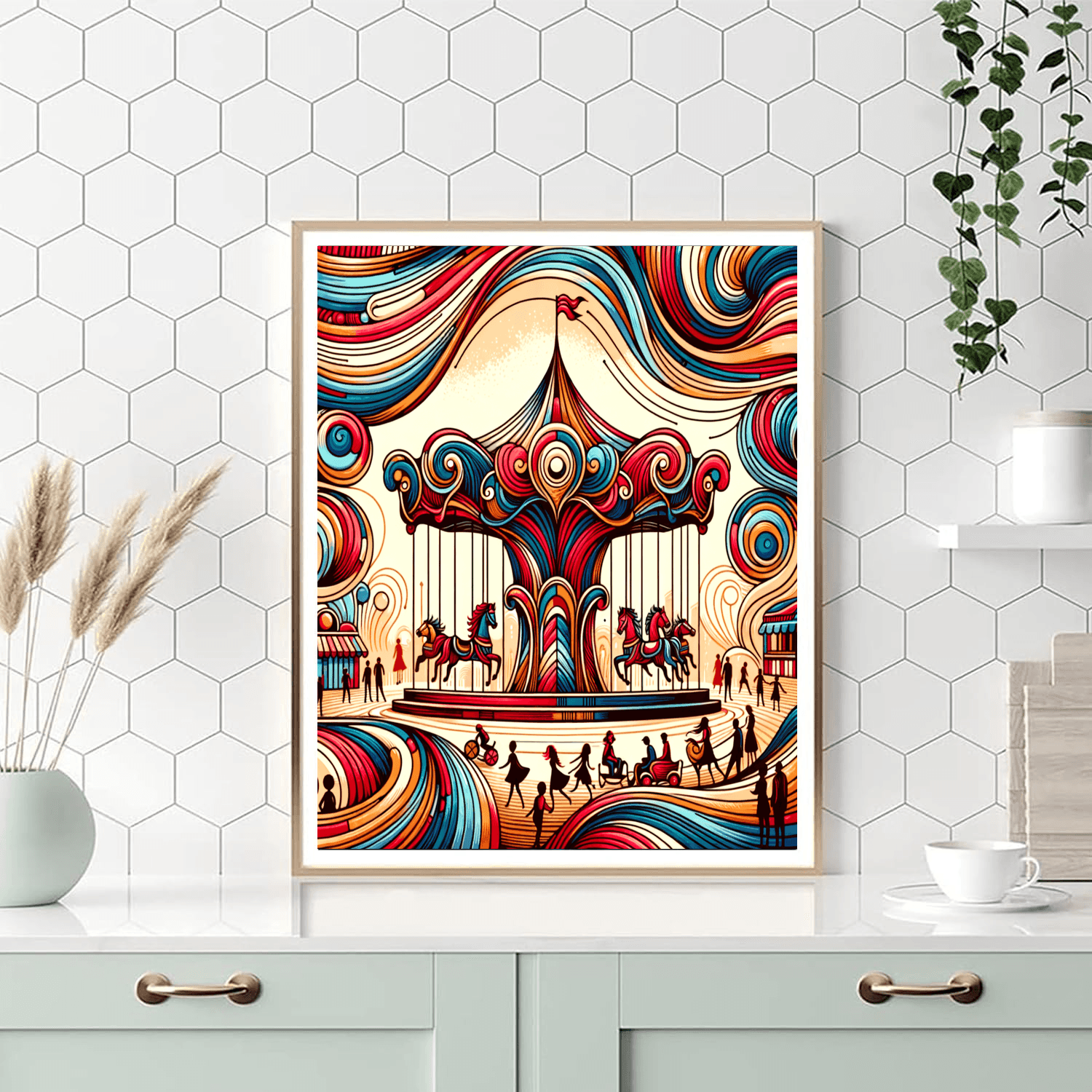 Colorful Carousel Painting Number Kit