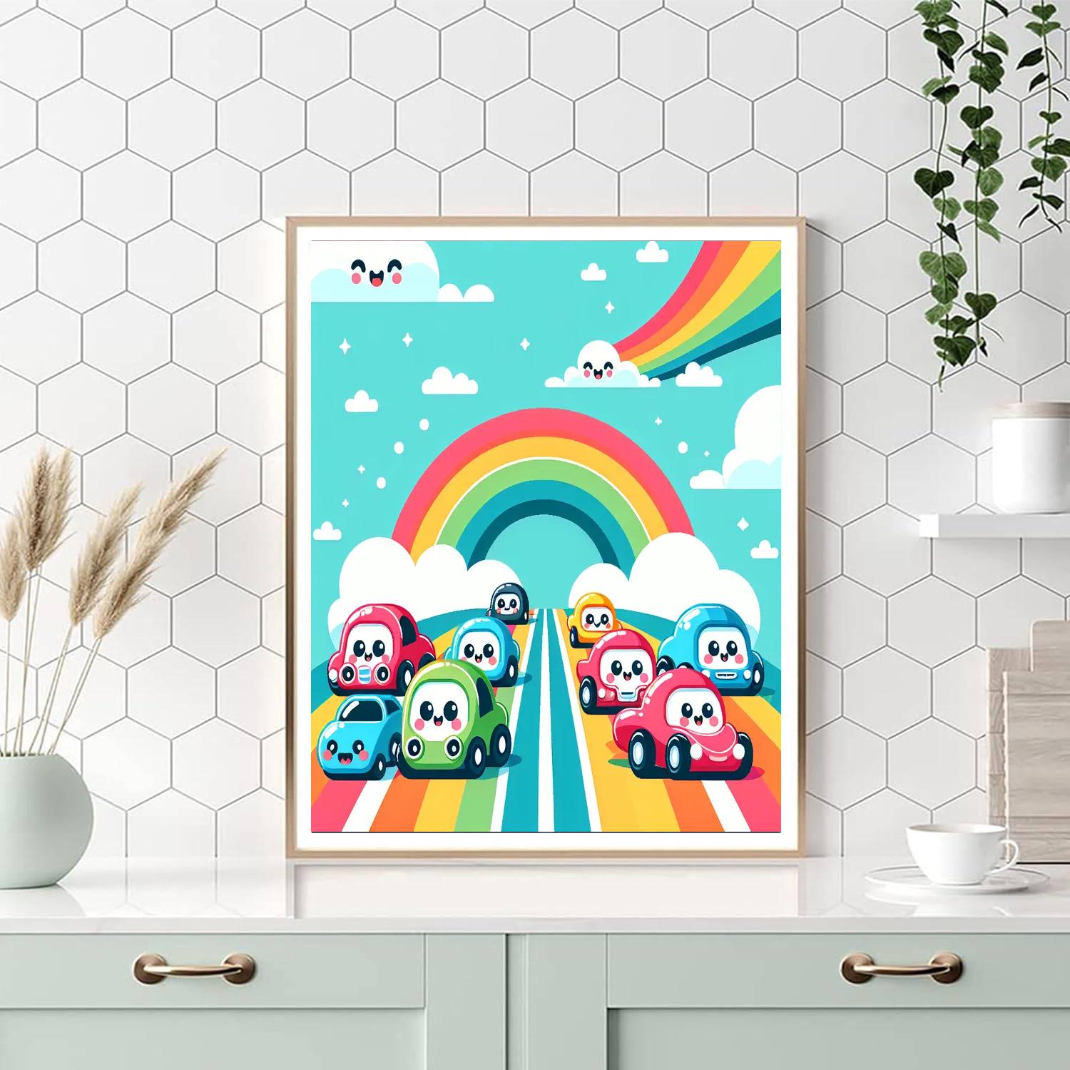 Rainbow Road Race Numbered Painting Kits