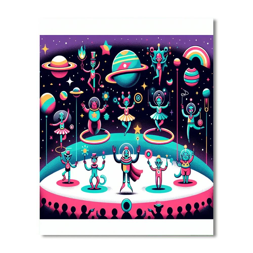 Space Circus Spectacle Paint By Numbers Art
