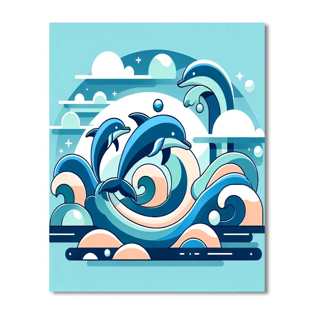 Dainty Dolphins Painting By Numbers Kit