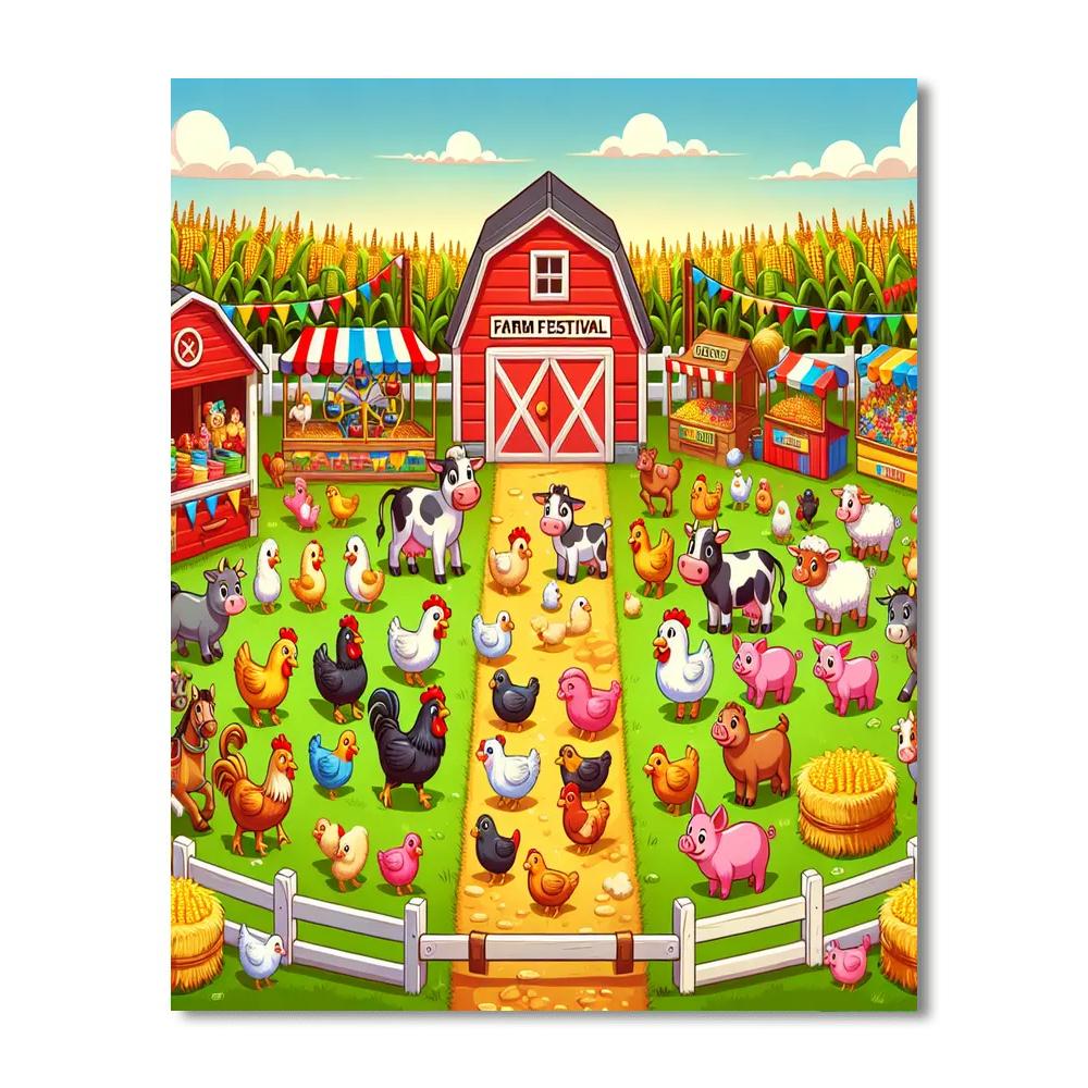 Festive Farm Festival Numbered Painting Kits