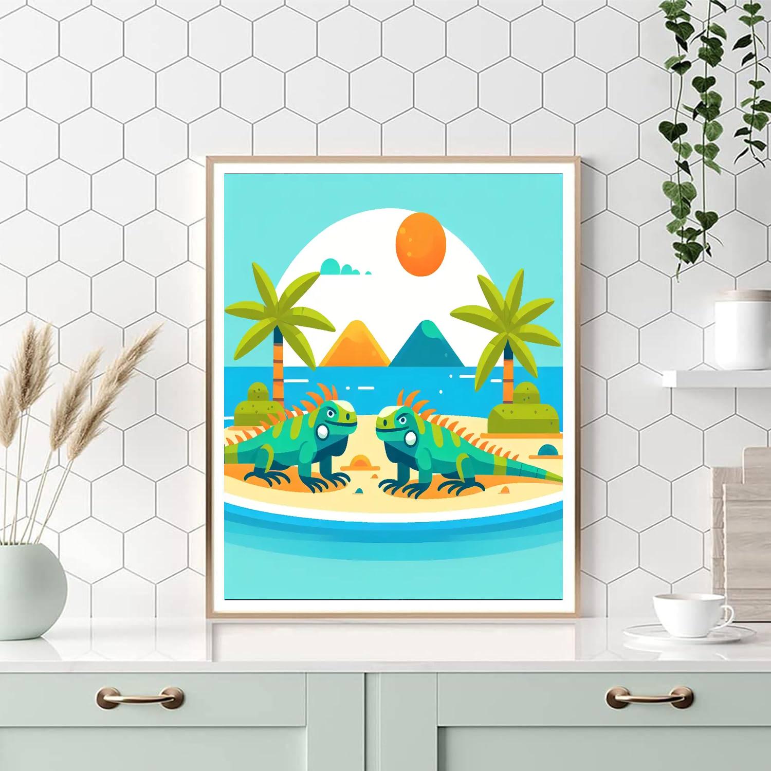 Imaginative Iguana Island Numbered Painting Kits