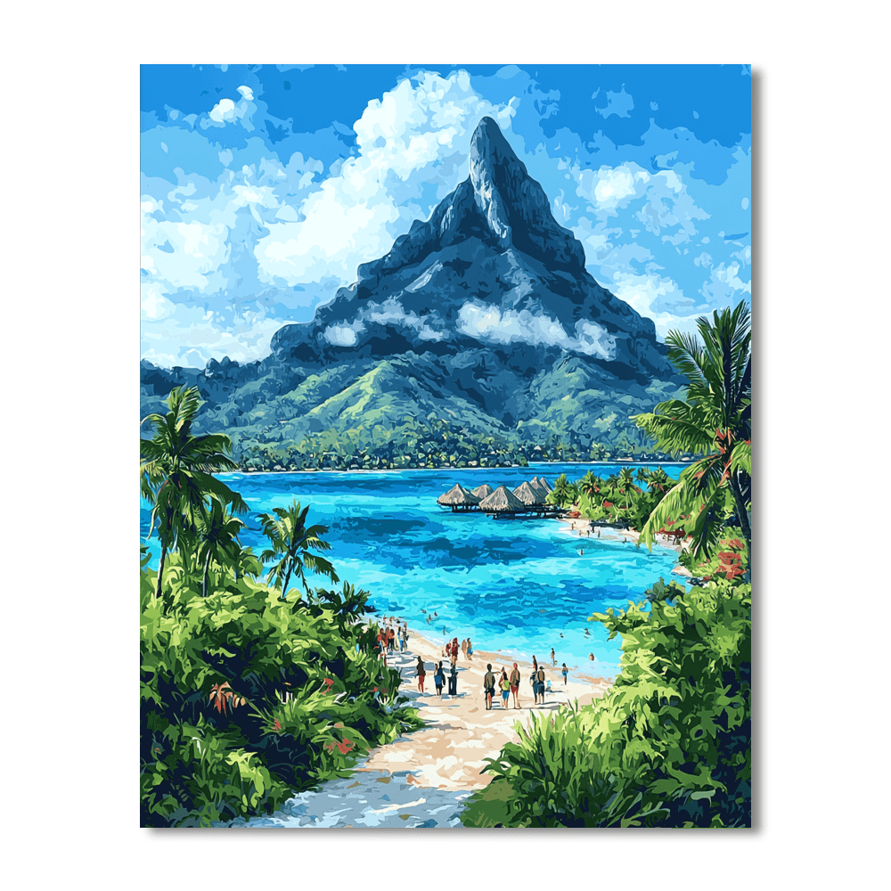 Bora Bora's Mount Otemanu DIY Paint By Numbers