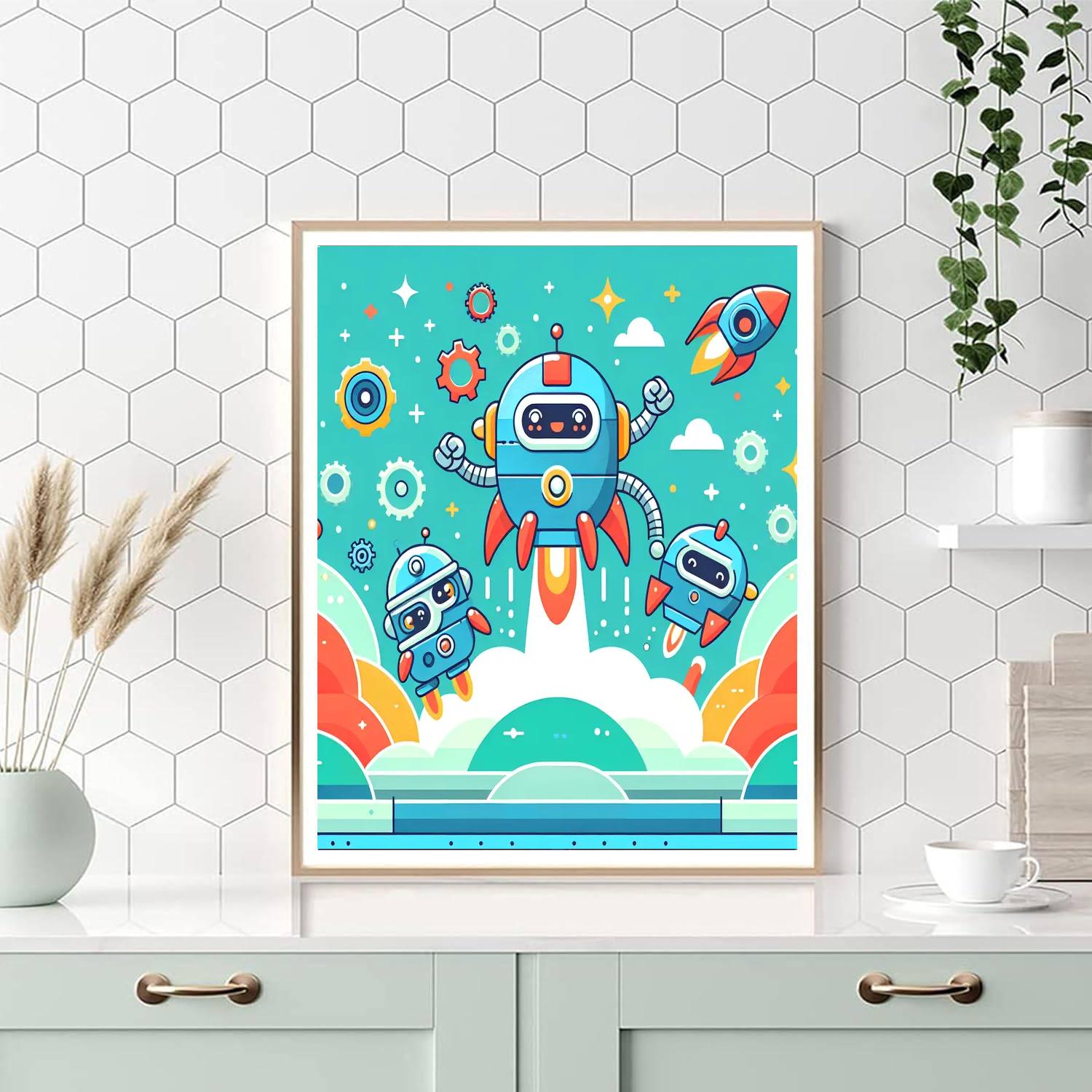 Robots And Rockets Numbered Painting Kits