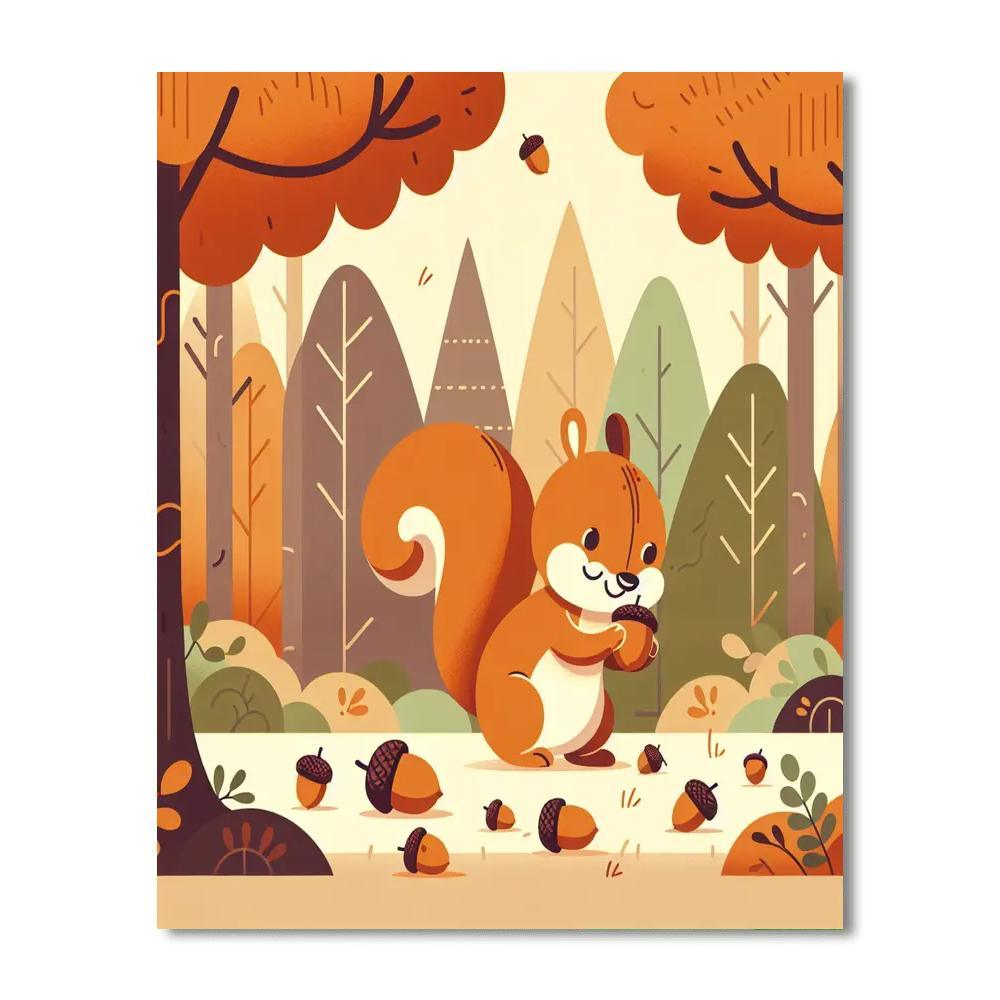 Mischievous Squirrel Antics Painting By Numbers Kit