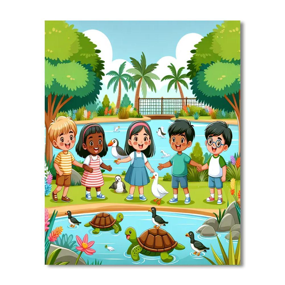 Animal Sanctuary Visit Painting Number Kit