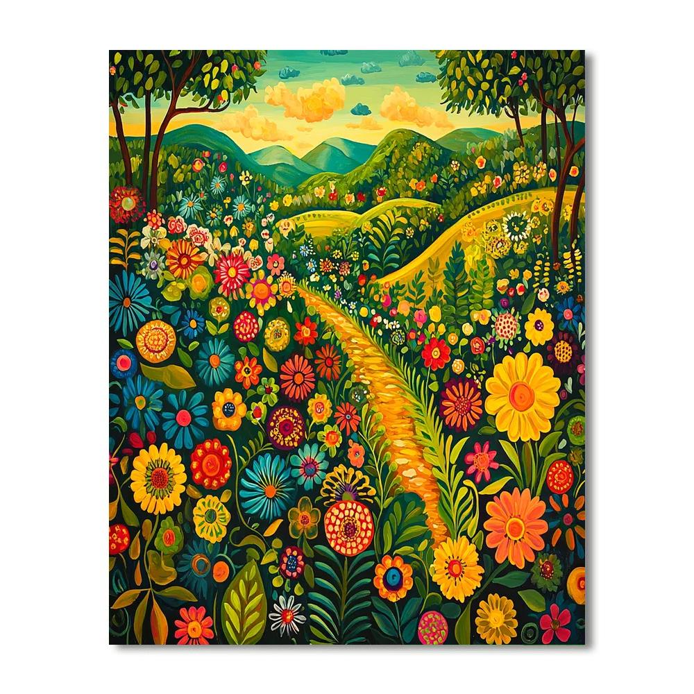 Frida Kahlo Inspired Dreaming In Bloom  Numbered Painting Kits