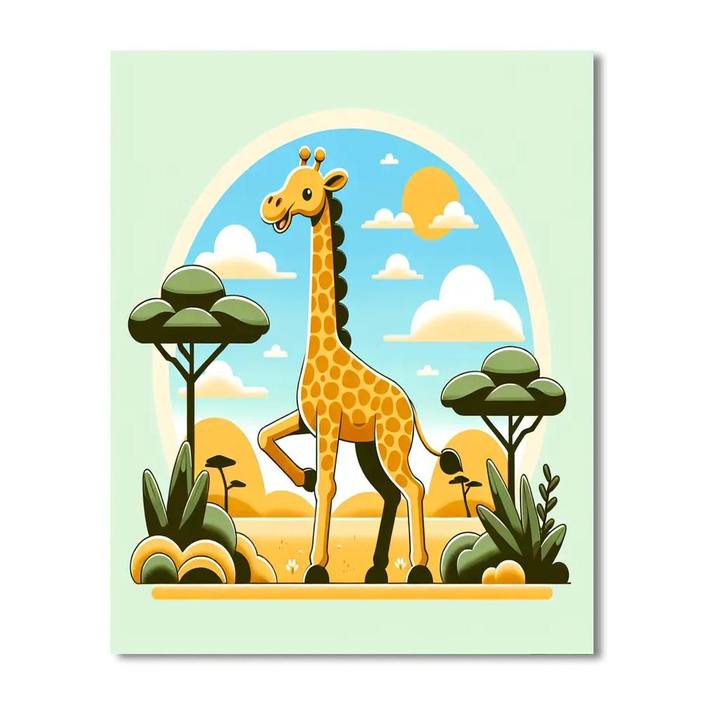 Giraffe's Sky-high Adventure Numbered Painting Kits