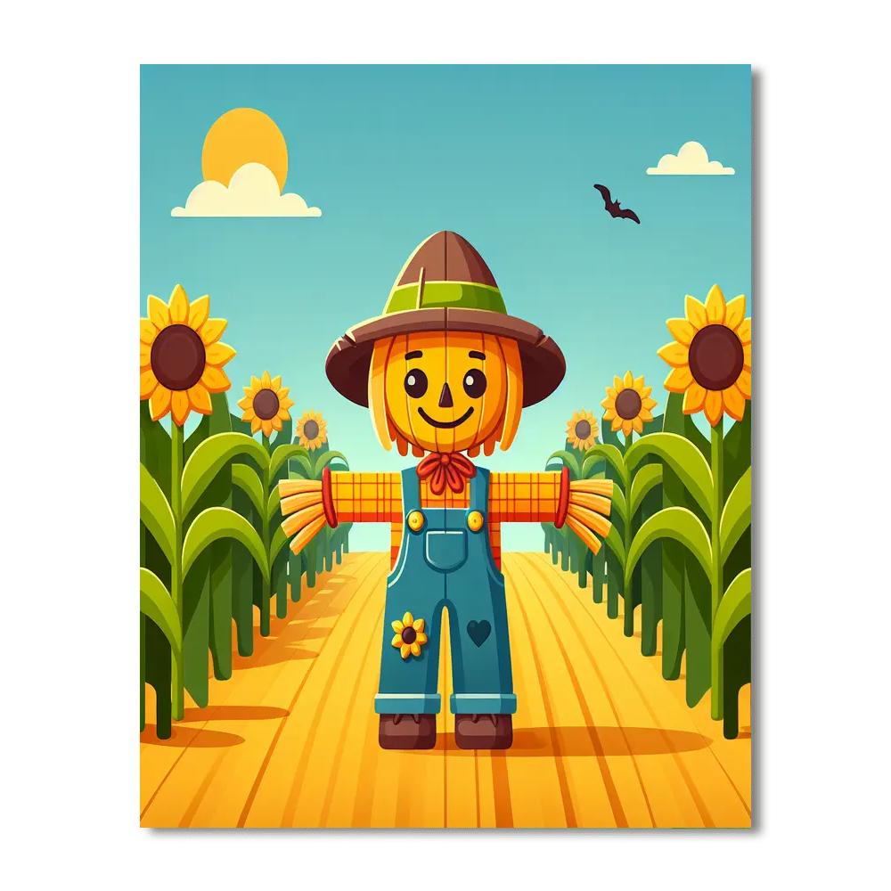 Silly Scarecrow's Harvest Field Painting By Numbers Kit