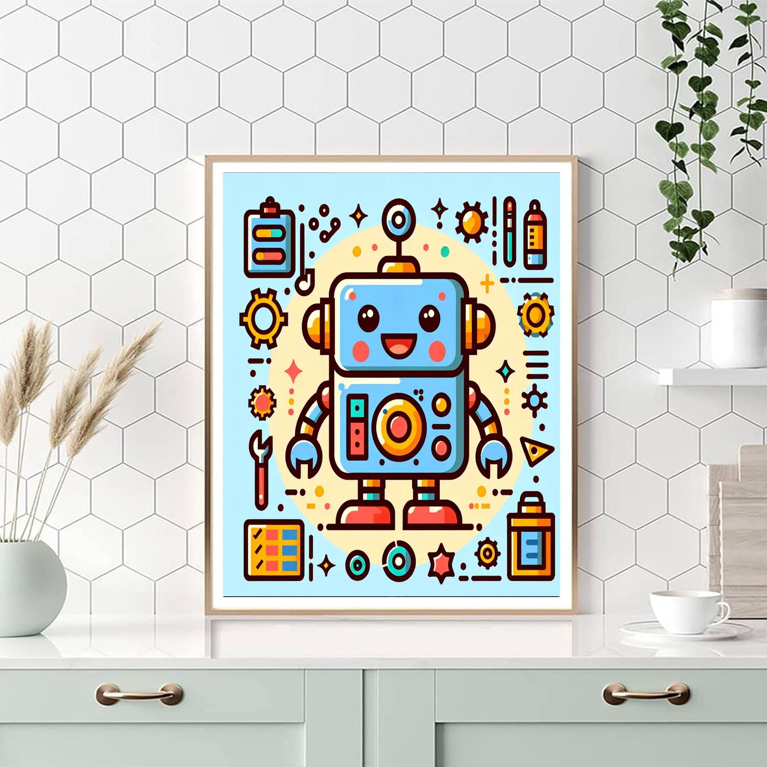 Robot Friend's Workshop Number Painting