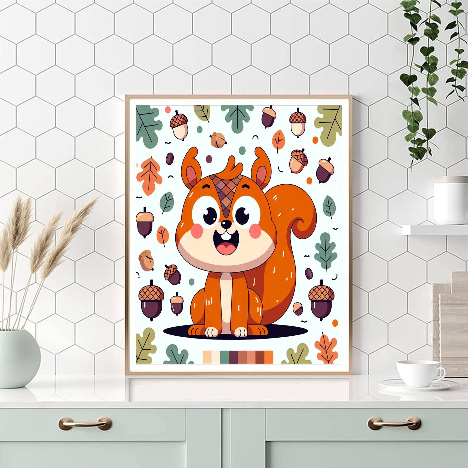 Exploring Squirrel Numbered Painting Kits
