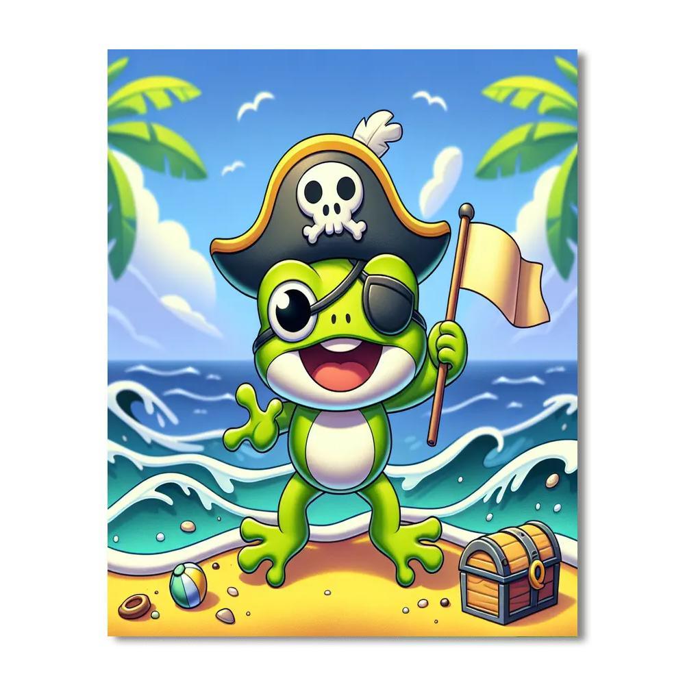 Silly Pirate Frog Number Painting