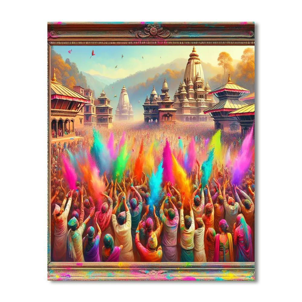 Festival Of Colours - Nepal Paint By Numbers Art