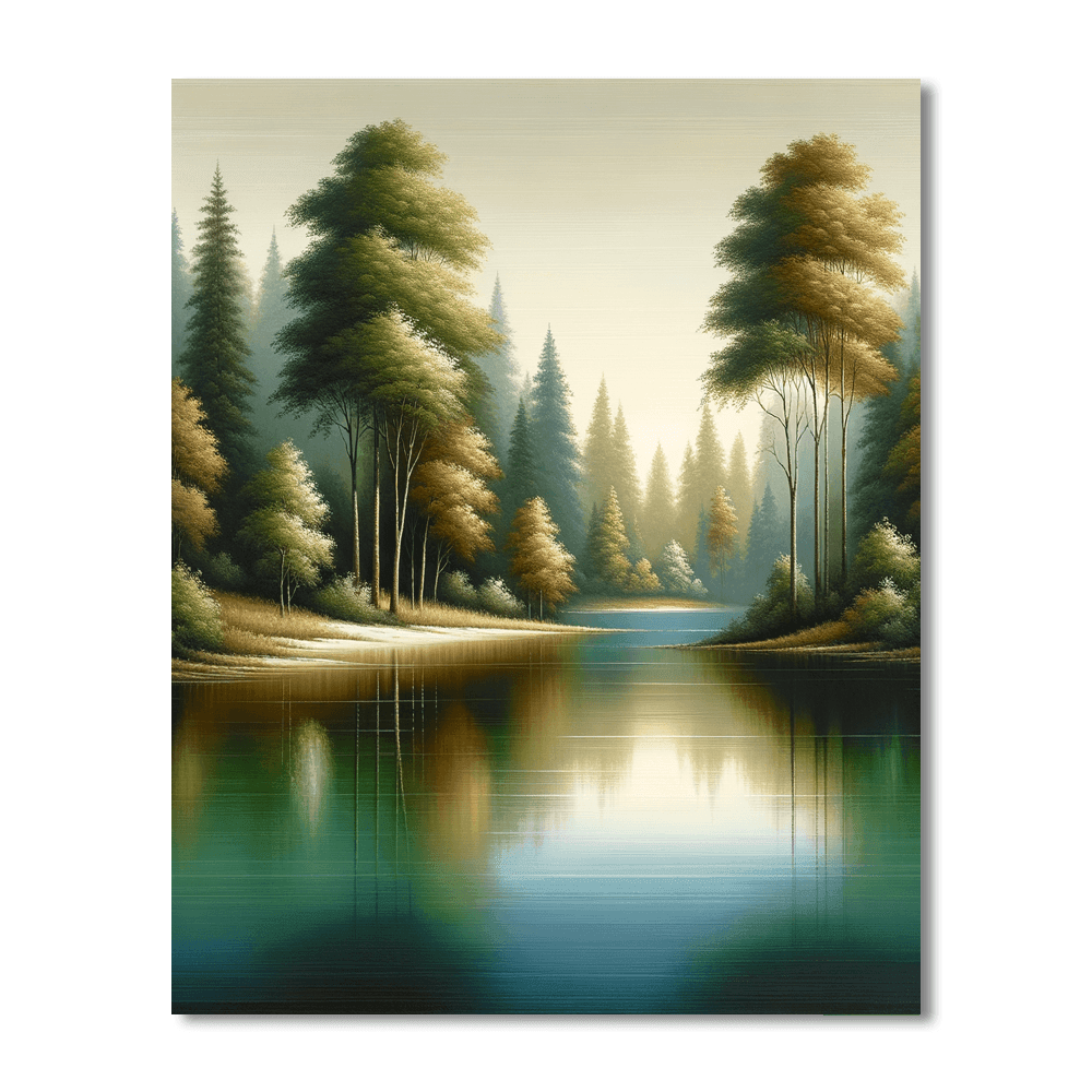 Tranquil Lakeside Reflections Paint By Color