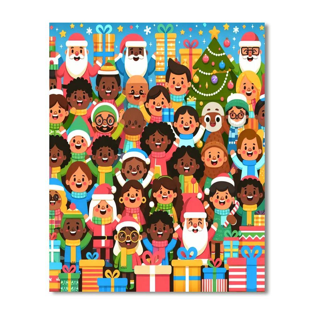 Merry Holiday Gathering Paint By Numbers Art