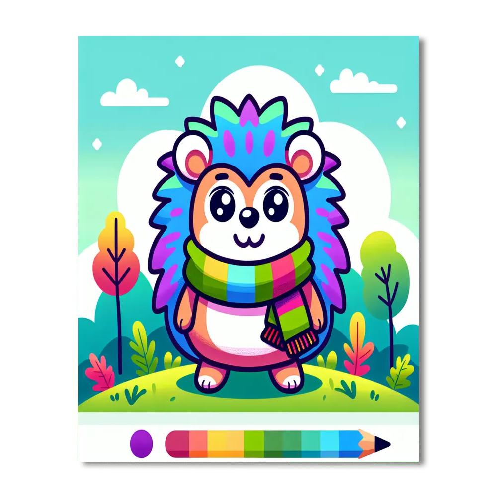 Funky Hedgehog Paint By Numbers Art