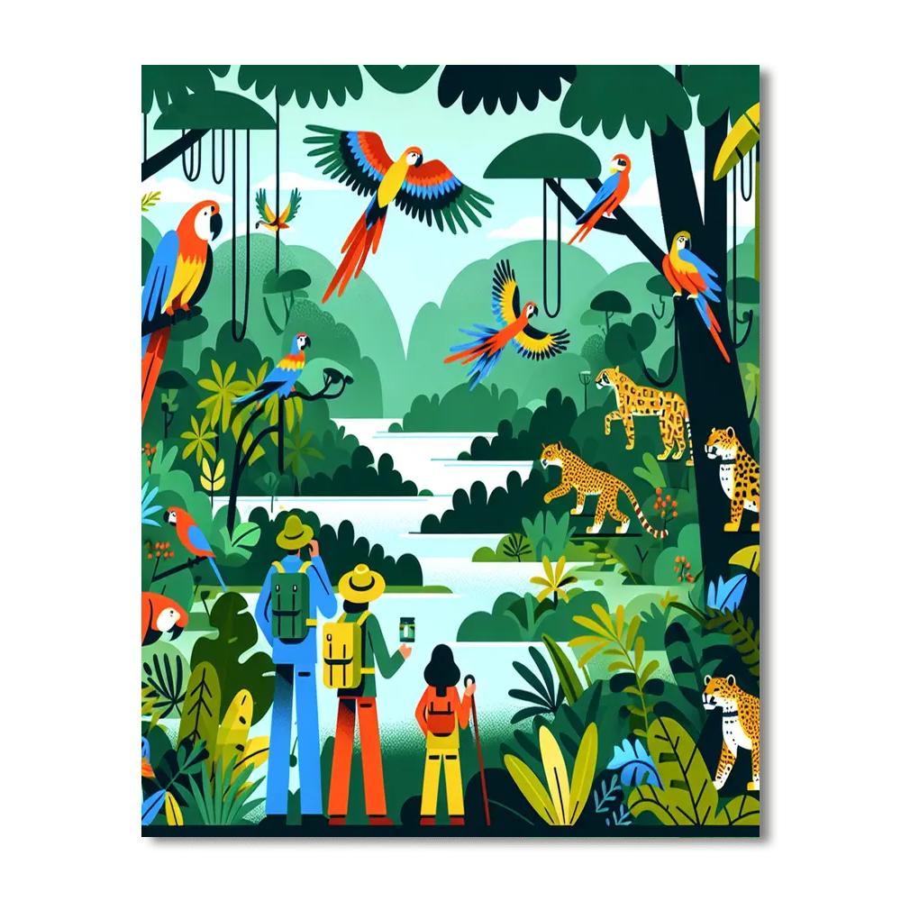 Rainforest Explorer Expedition Paint By Numbers Art