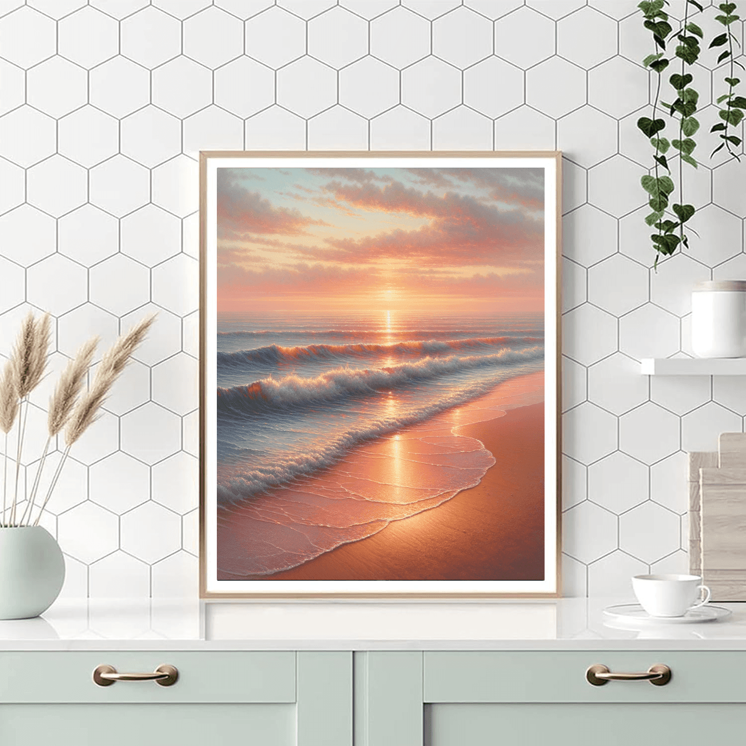 Twilight At The Beach Number Painting