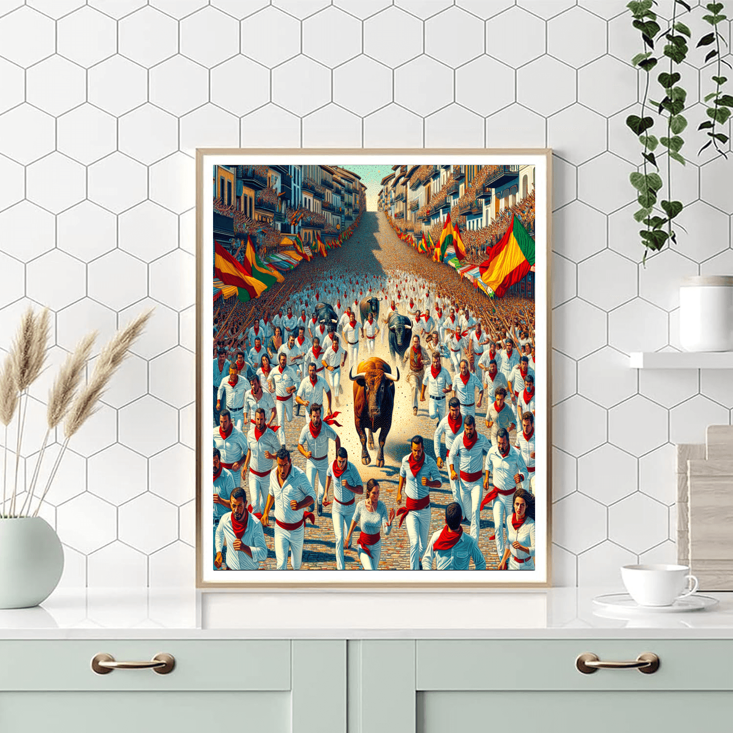 Running Of The Bulls - Pamplona, Spain Paint By Color