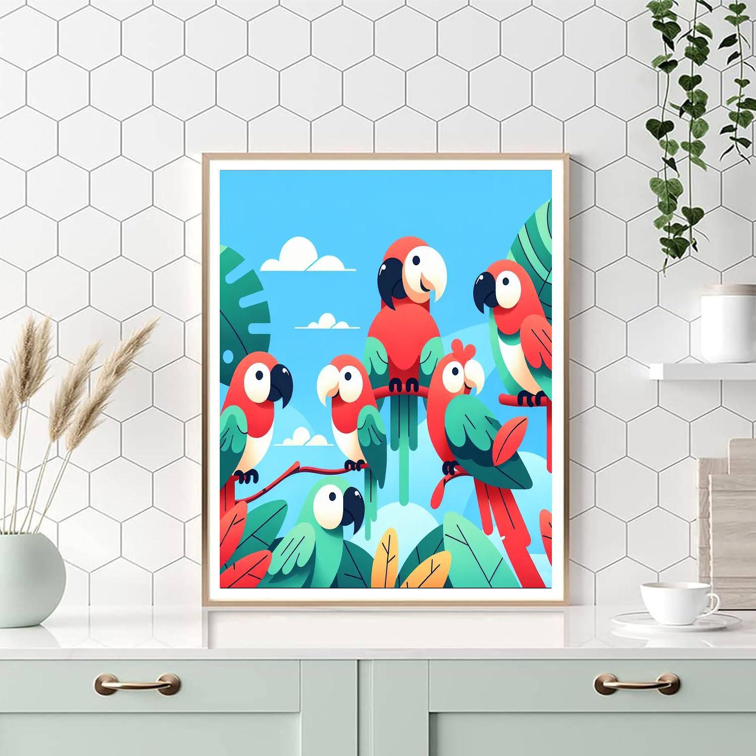 Happy Parrot's Jungle Paint By Number