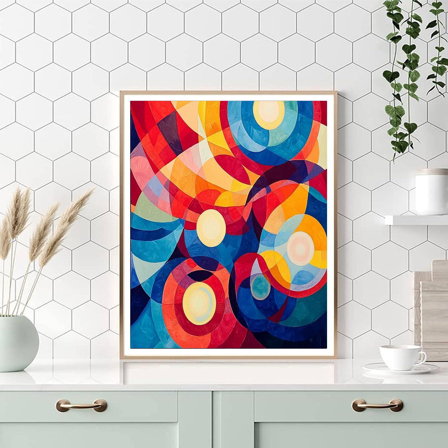 Sonia Delaunay Inspired Galactic Harmony Abstraction  Painting By Numbers Kit
