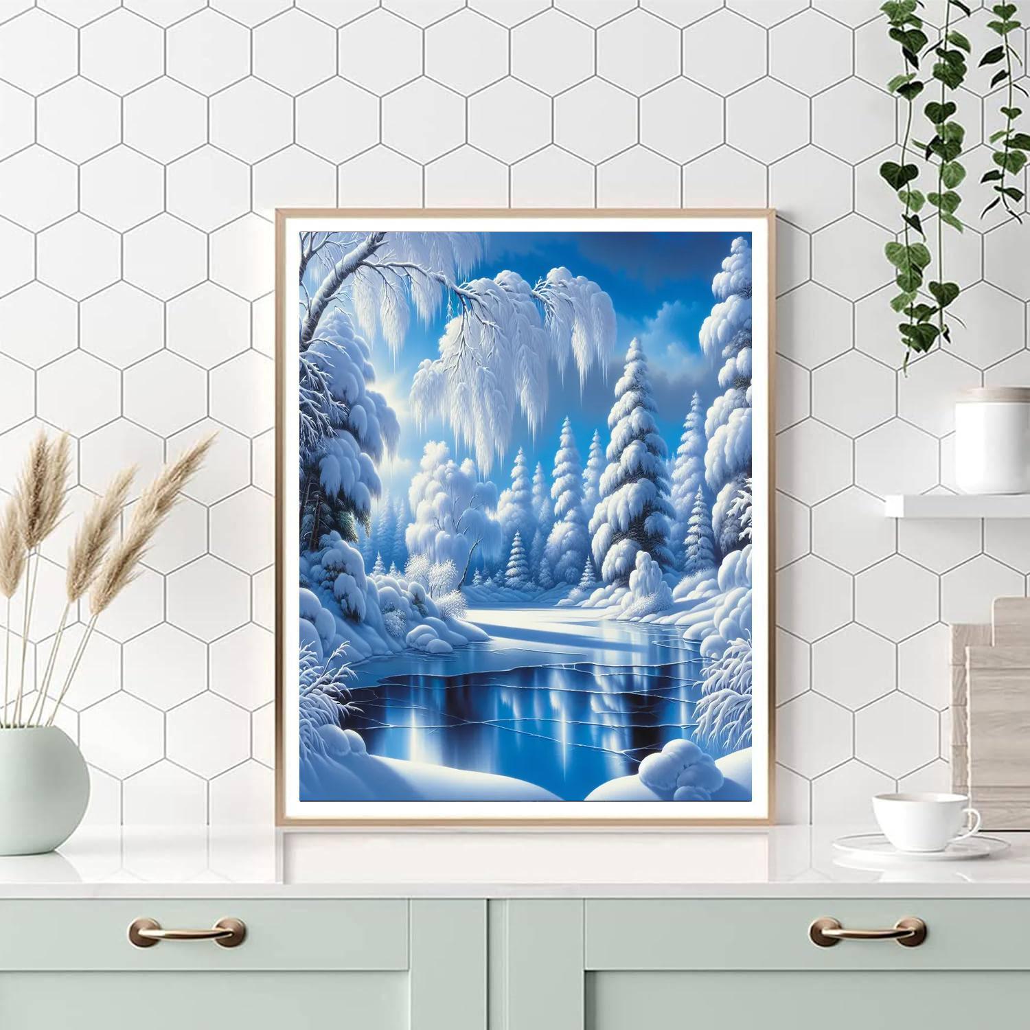 Tranquil Winter Reflections Paint By Numbers Art