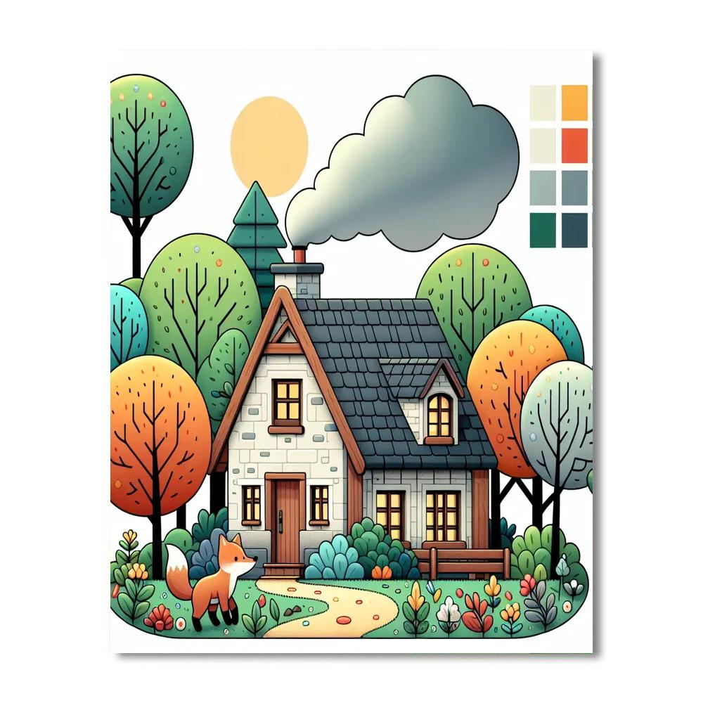 Cozy Cottage Chronicles Number Painting
