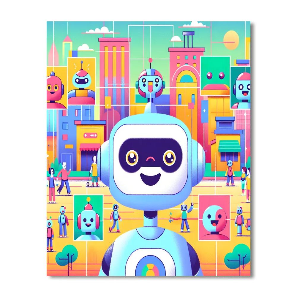 Silly Robots Paint By Numbers Art