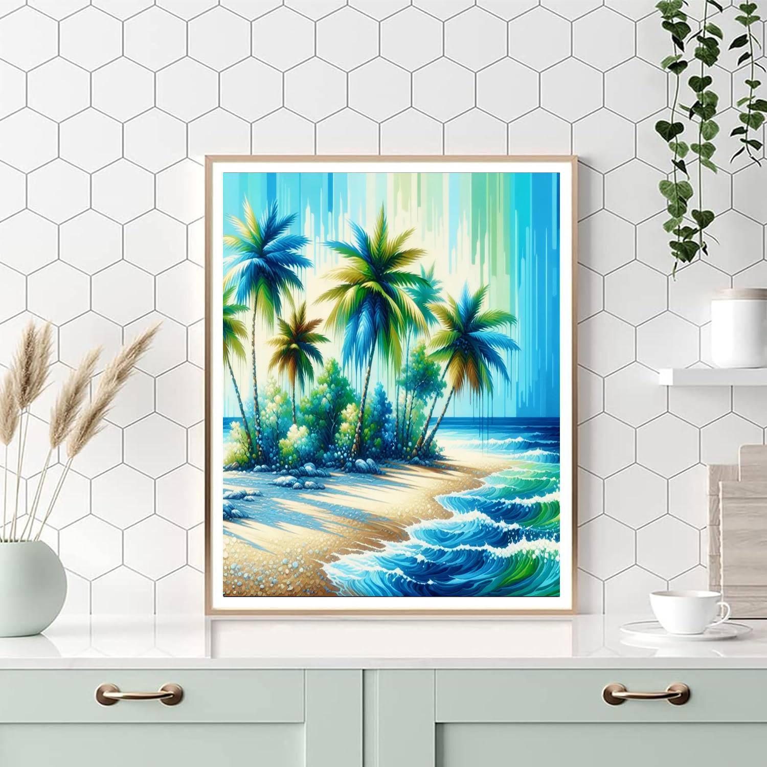 Secluded Island Oasis Paint By Numbers Art