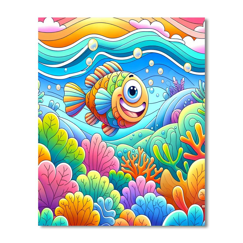 Joyful Fish Paint By Numbers Kits