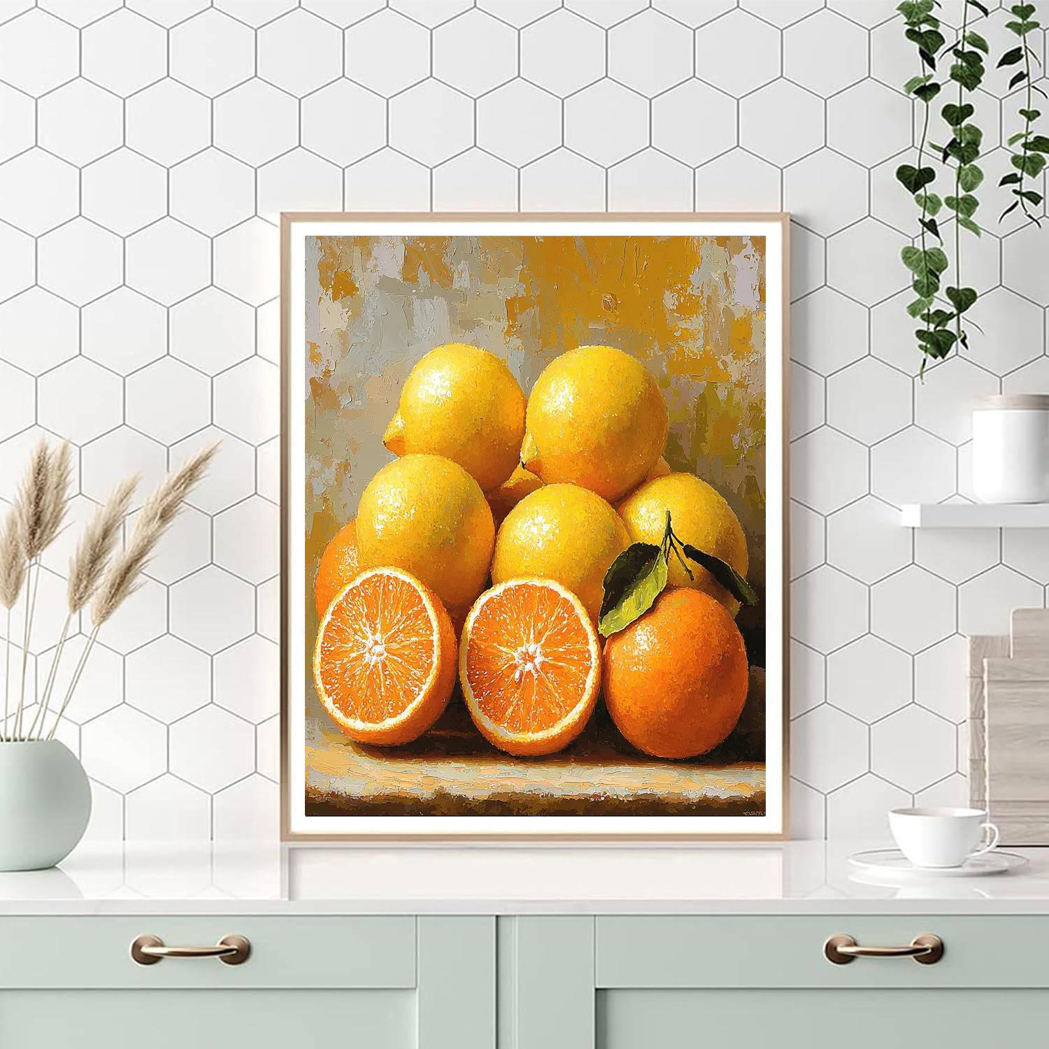 Paul Cézanne Inspired Vibrant Citrus Dream  Paint By Numbers Art