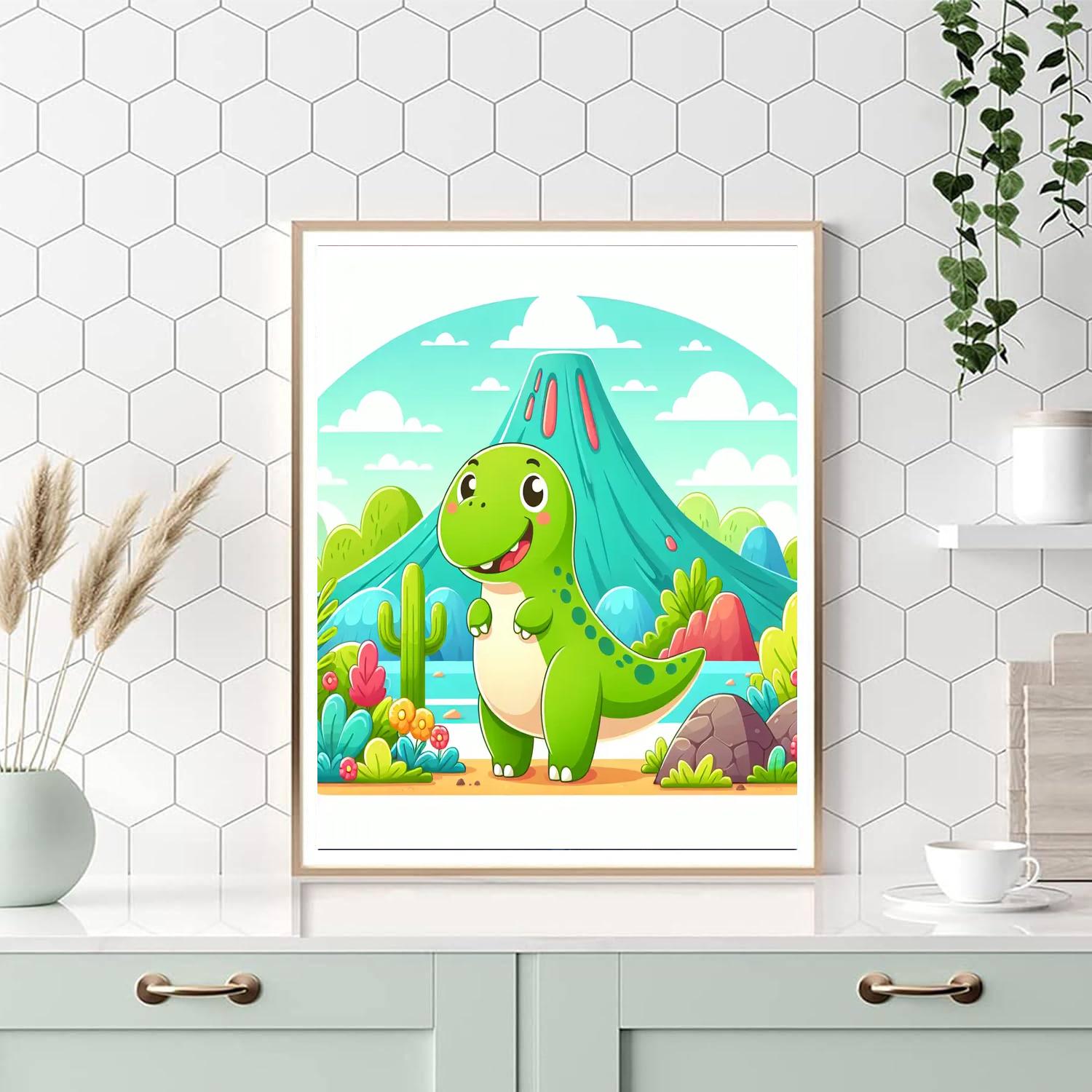 Cool Dinosaur Number Painting