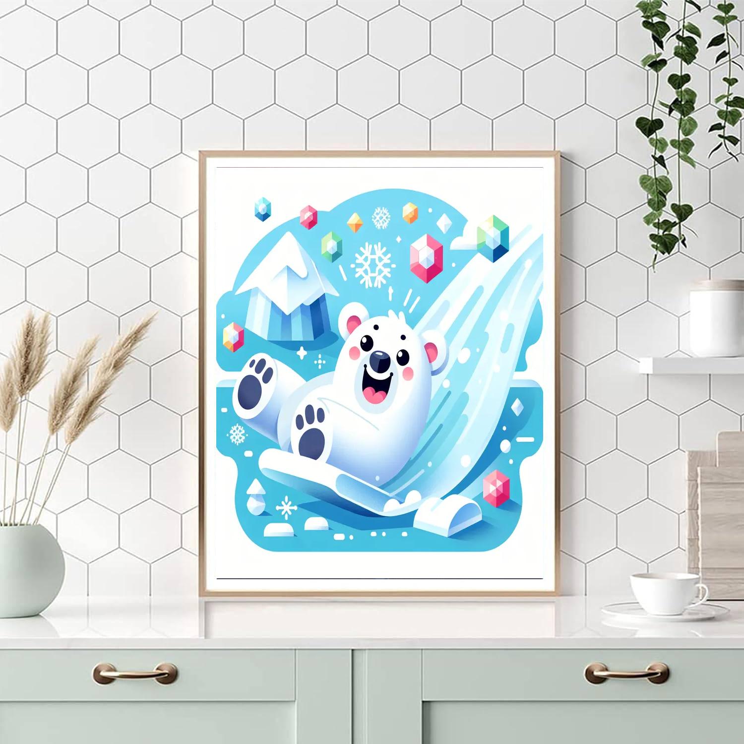 Fun-loving Polar Bear Numbered Painting Kits