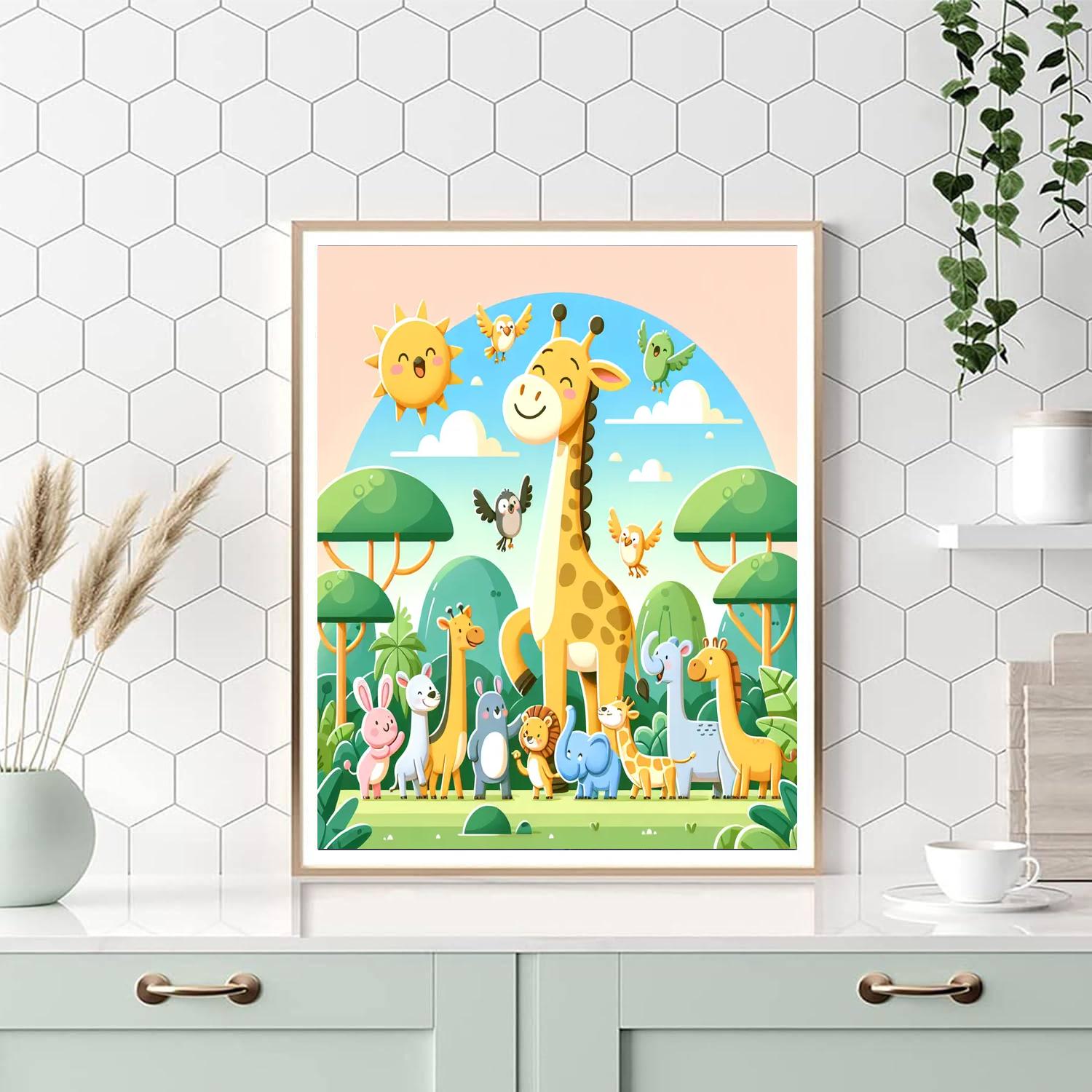 Giraffe's Jungle Jamboree Paint By Color