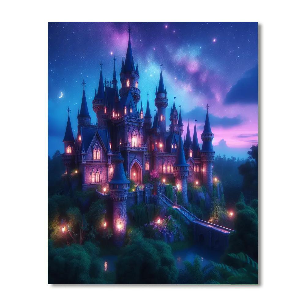 Enchanted Castle At Twilight Paint By Numbers Art