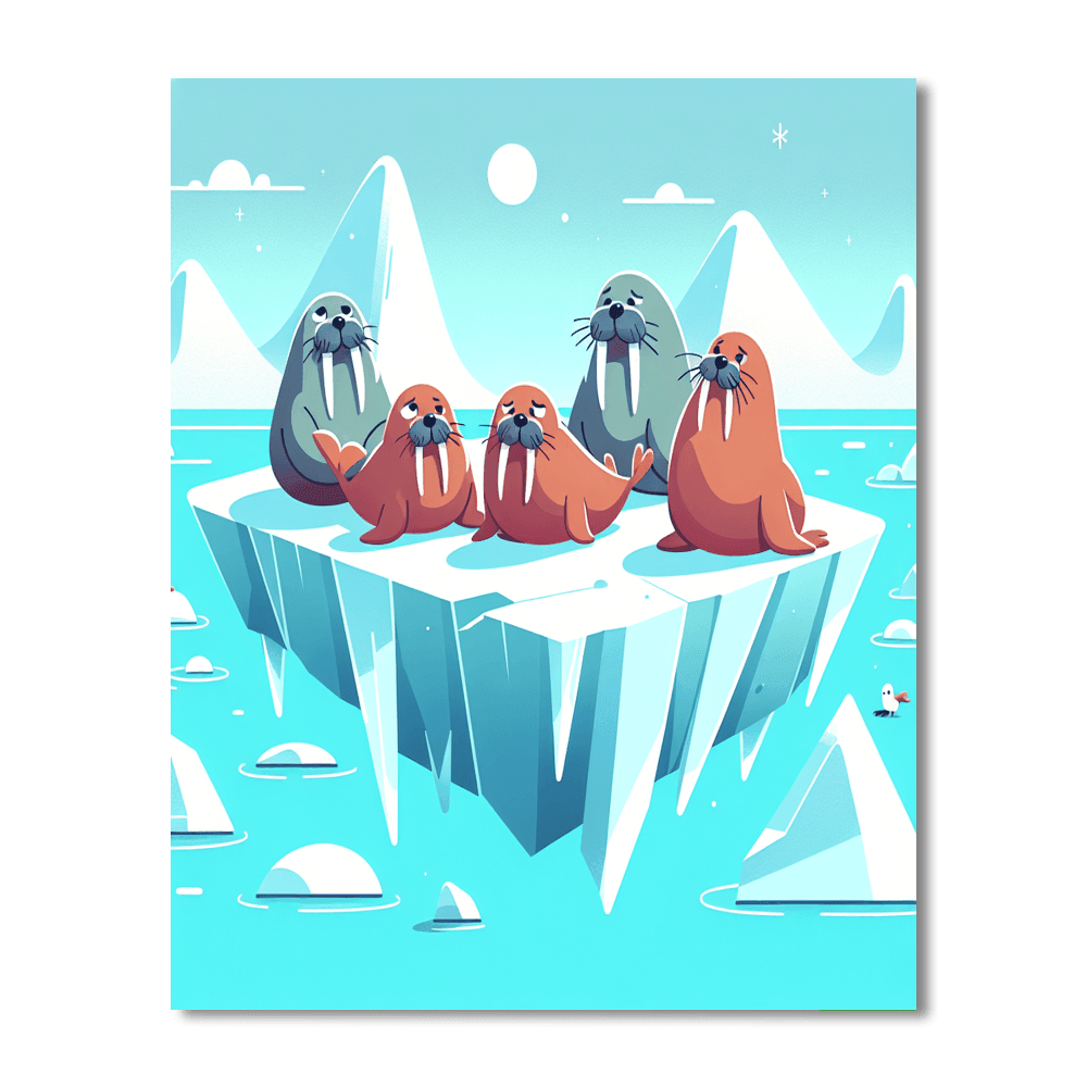 Wacky Walrus Wonderland Number Painting