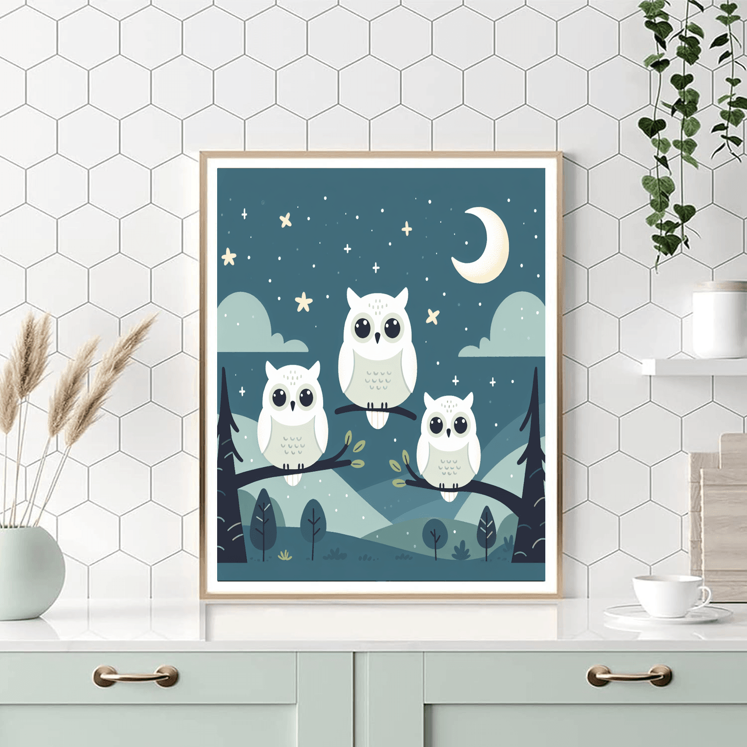 Starry Night With Singing Owls Paint By Number