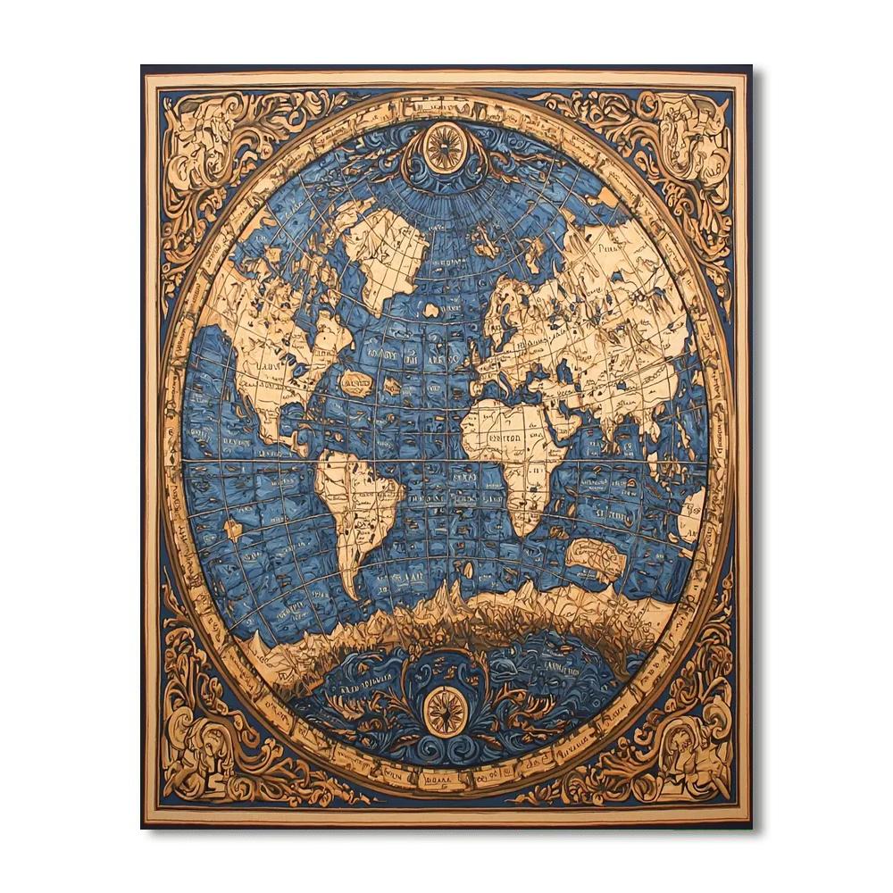 Historical Cartographers Inspired Historical Map Of Dreams  Paint By Numbers