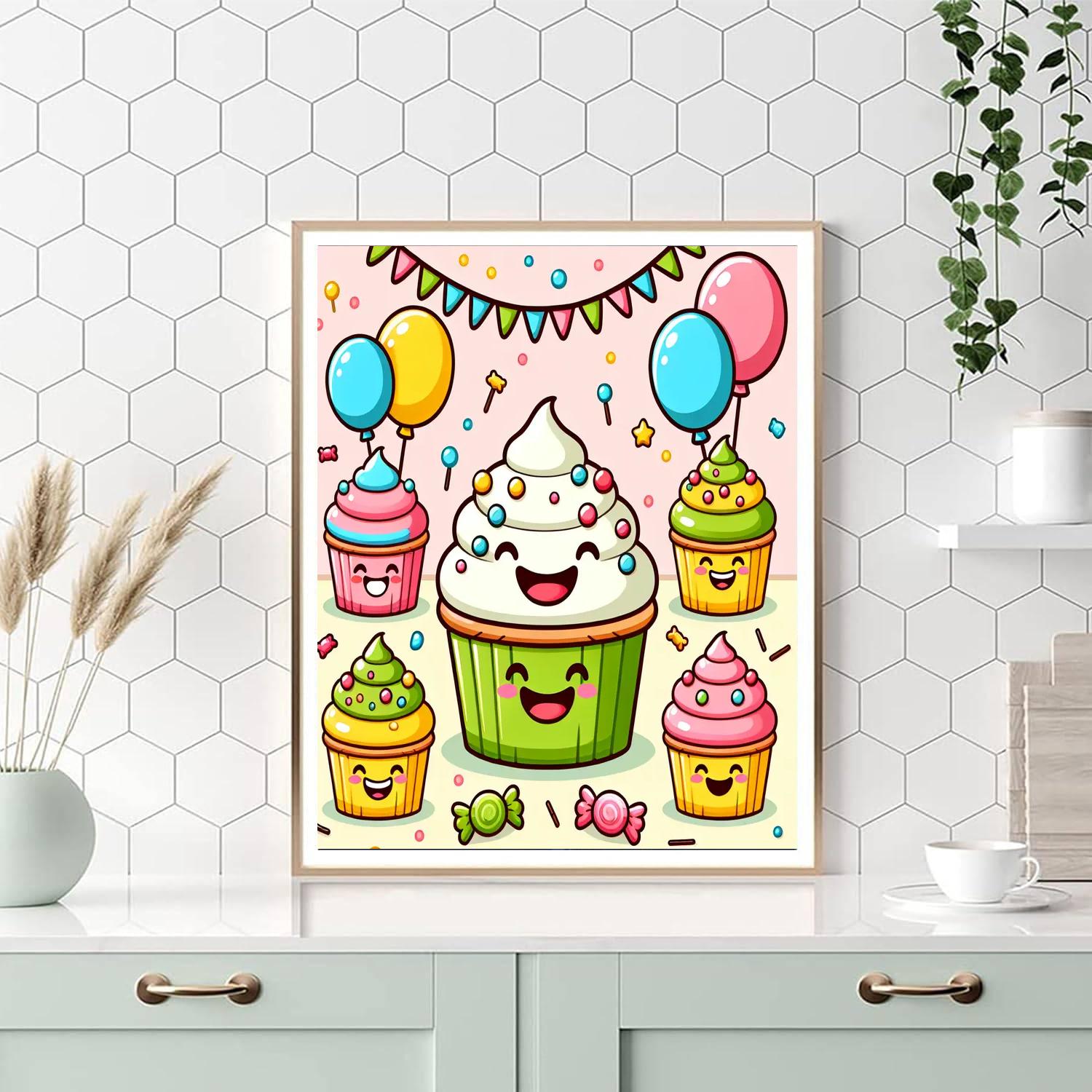 Cheery Cupcake Friends Numbered Painting Kits