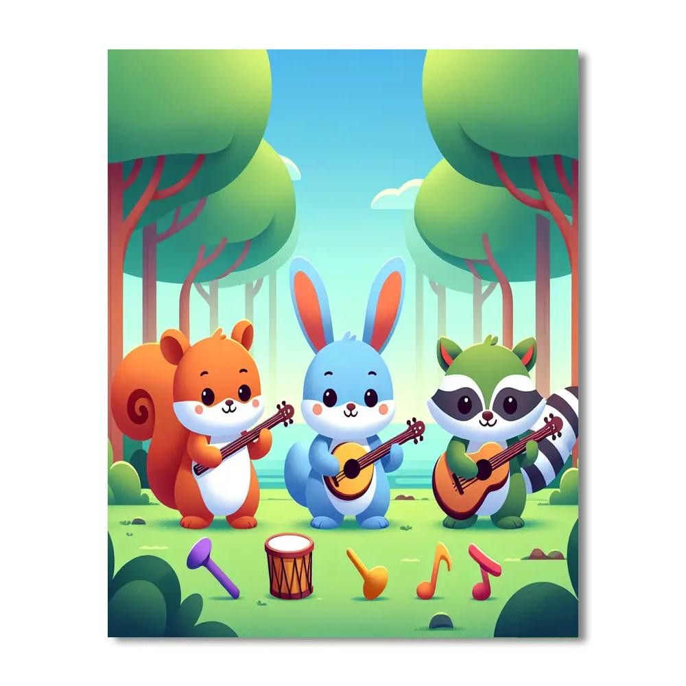 Musical Forest Friends Painting By Numbers Kit