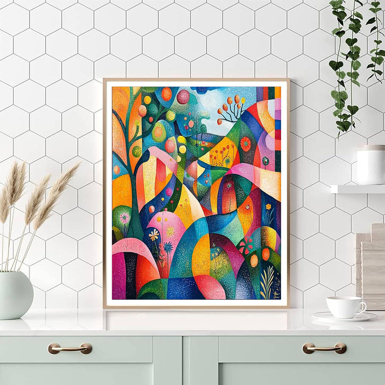 Joan Miró Inspired Abstract Eden  Painting Number Kit