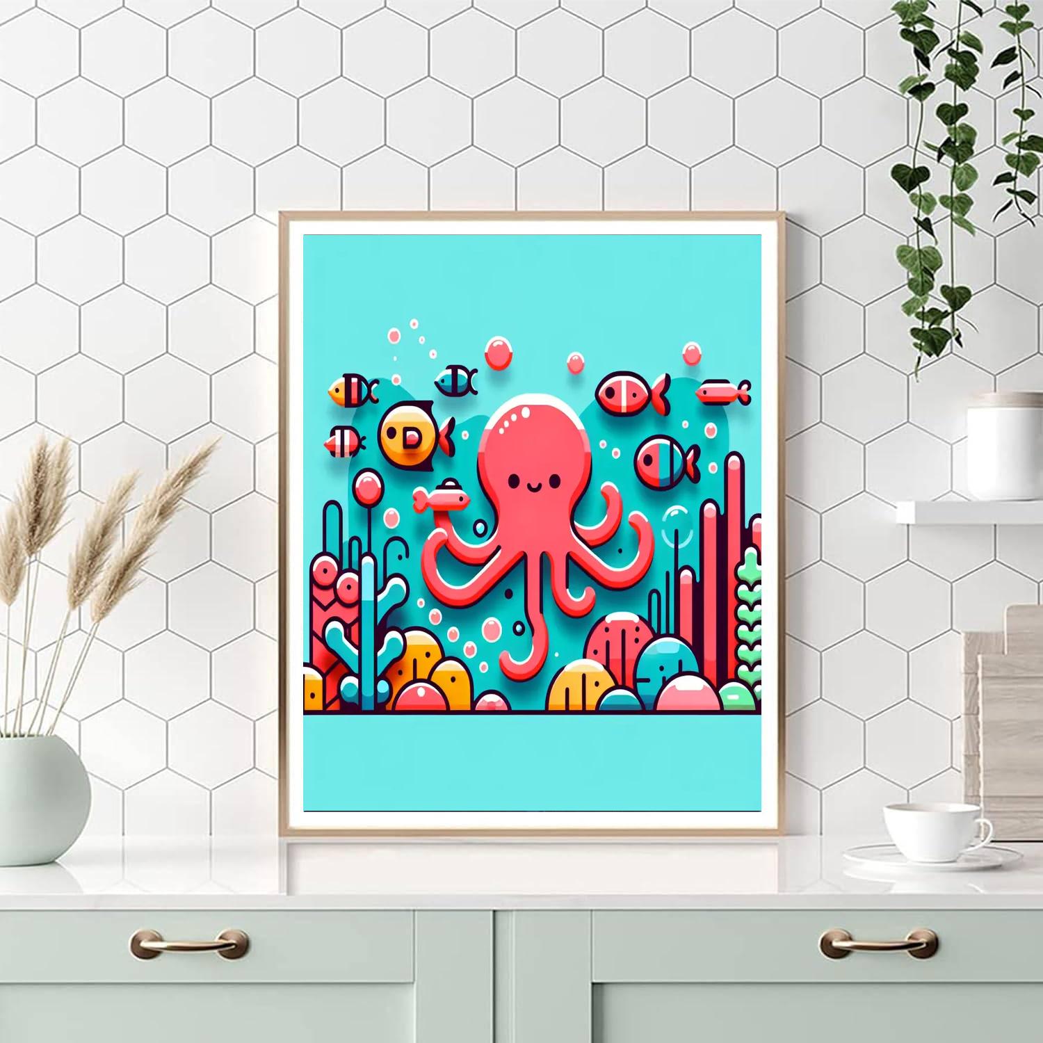 Oceanic Octopus Encounter Painting Number Kit