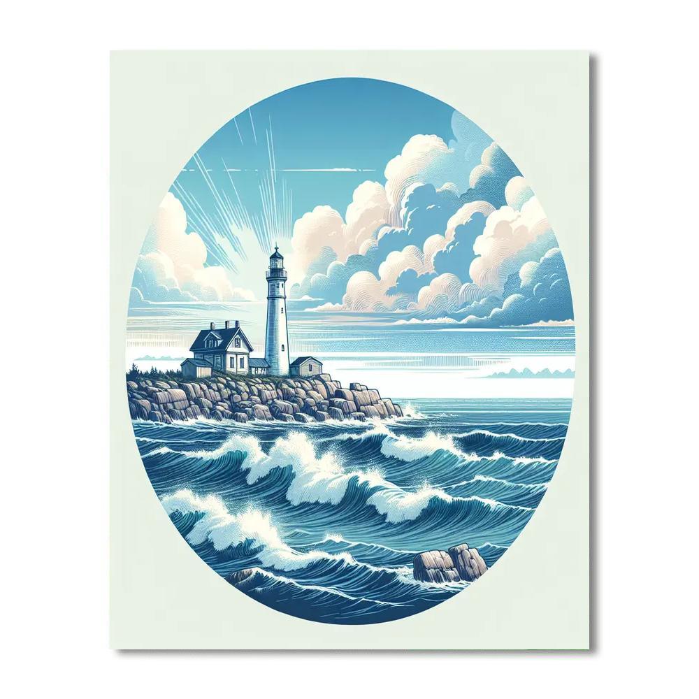 Ocean Breeze Lighthouse Numbered Painting Kits