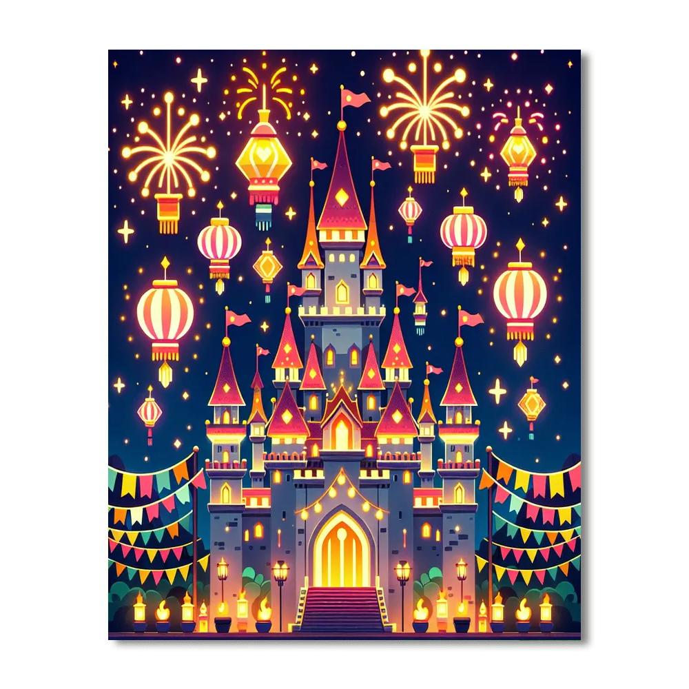 Castle's Festival Of Lights Number Painting