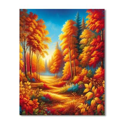 Golden Autumn Wander Numbered Painting Kits